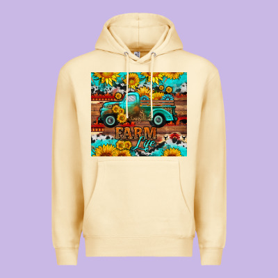 Western Farm Life Truck Sunflowers  Mousepad Premium Hoodie Designed By Hra Design Shop