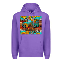 Purple western farm life truck sunflowers  mousepad Premium Hoodie - HRA Design Shop