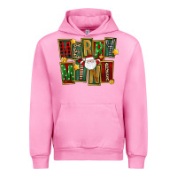 Fuchsia Pink Christmas merry mini Urban Hoodie - FaDigitalArtStudio