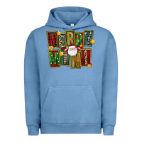 Pigment Pebble Blue Christmas merry mini Urban Hoodie - FaDigitalArtStudio