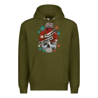 Army Green freezing to death skull Premium Hoodie - FaDigitalArtStudio
