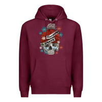Burgundy freezing to death skull Premium Hoodie - FaDigitalArtStudio
