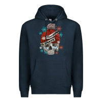 Navy freezing to death skull Premium Hoodie - FaDigitalArtStudio