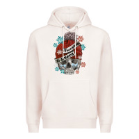 Pale Pink freezing to death skull Premium Hoodie - FaDigitalArtStudio