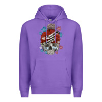 Purple freezing to death skull Premium Hoodie - FaDigitalArtStudio
