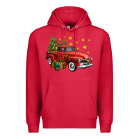 Cardinal christmas truck Premium Hoodie - FaDigitalArtStudio
