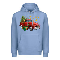 Colony Blue christmas truck Premium Hoodie - FaDigitalArtStudio