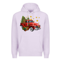 Lilac christmas truck Premium Hoodie - FaDigitalArtStudio