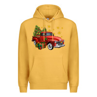 Mustard christmas truck Premium Hoodie - FaDigitalArtStudio