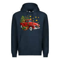 Navy christmas truck Premium Hoodie - FaDigitalArtStudio