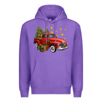 Purple christmas truck Premium Hoodie - FaDigitalArtStudio