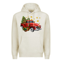 Oatmeal Heather christmas truck Premium Hoodie - FaDigitalArtStudio