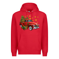 Red christmas truck Premium Hoodie - FaDigitalArtStudio
