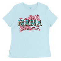 Baby Blue mama with cherry blossoms Ladies Tee - Artiststas