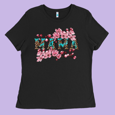 Mama With Cherry Blossoms Ladies Tee Designed By Artiststas