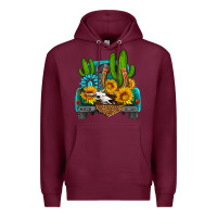 Burgundy western truck Horseshoe Premium Hoodie - HRA Design Shop