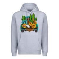Heather Grey western truck Horseshoe Premium Hoodie - HRA Design Shop