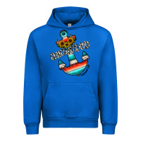 Cobalt anchored Urban Hoodie - CowhideDigitalArt