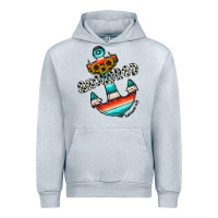 Heather Grey anchored Urban Hoodie - CowhideDigitalArt
