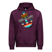 Mauve Wine anchored Urban Hoodie - CowhideDigitalArt
