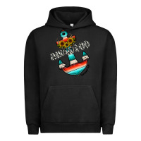 Pigment Black anchored Urban Hoodie - CowhideDigitalArt