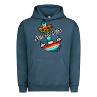 Pigment Midnight Navy anchored Urban Hoodie - CowhideDigitalArt