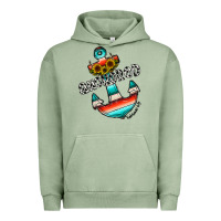 Pigment Oil Green anchored Urban Hoodie - CowhideDigitalArt