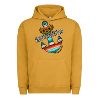 Pigment Peanut Butter anchored Urban Hoodie - CowhideDigitalArt