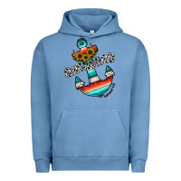 Pigment Pebble Blue anchored Urban Hoodie - CowhideDigitalArt