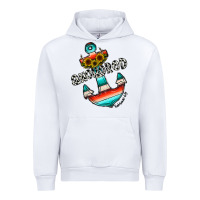 White anchored Urban Hoodie - CowhideDigitalArt