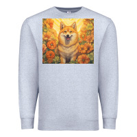 Heather Grey shiba inu Premium Sweatshirt - Unal Design