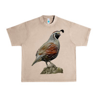 French Oak California Quail Bird Urban Heavy Tee - RanaPortraitStore