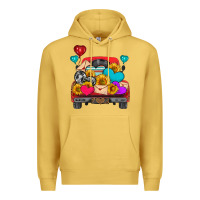 Antique Gold western truck with heart Premium Hoodie - HRA Design Shop