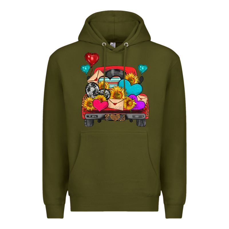 Western Truck With Heart Premium Hoodie by HRA Design Shop | Teevron