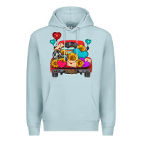 Blue Mist western truck with heart Premium Hoodie - HRA Design Shop