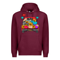 Burgundy western truck with heart Premium Hoodie - HRA Design Shop