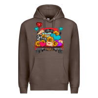 Coffee western truck with heart Premium Hoodie - HRA Design Shop