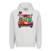 Dove Grey western truck with heart Premium Hoodie - HRA Design Shop