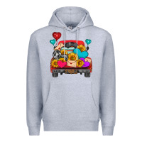 Heather Grey western truck with heart Premium Hoodie - HRA Design Shop