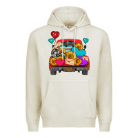 Oatmeal Heather western truck with heart Premium Hoodie - HRA Design Shop