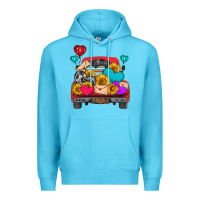Ocean Blue western truck with heart Premium Hoodie - HRA Design Shop
