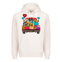 Pale Pink western truck with heart Premium Hoodie - HRA Design Shop