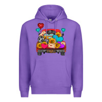 Purple western truck with heart Premium Hoodie - HRA Design Shop
