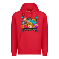 Red western truck with heart Premium Hoodie - HRA Design Shop