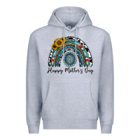 Heather Grey happy mother's day rainbow Premium Hoodie - CowhideDigitalArt