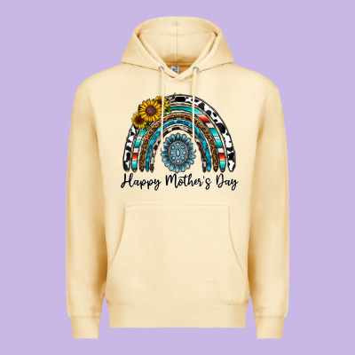 Happy Mother's Day Rainbow Premium Hoodie Designed By Cowhidedigitalart