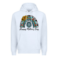 White happy mother's day rainbow Premium Hoodie - CowhideDigitalArt
