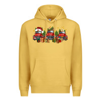 Antique Gold christmas trucks Premium Hoodie - FaDigitalArtStudio