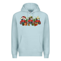 Blue Mist christmas trucks Premium Hoodie - FaDigitalArtStudio