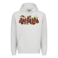 Dove Grey christmas trucks Premium Hoodie - FaDigitalArtStudio